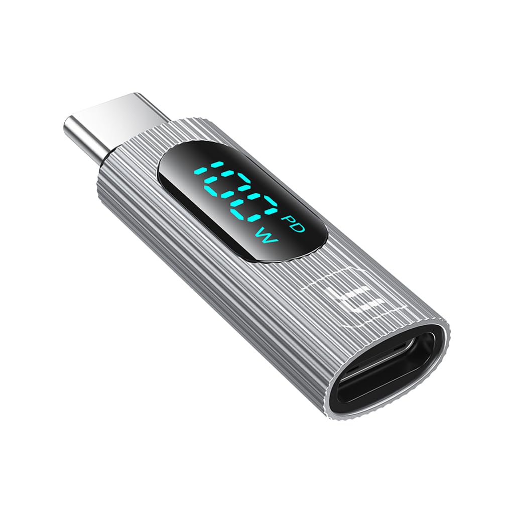 Verilux USB C Adapter USB C Male to Female USB C Adapter Support 480mbps Data Transfer, 100W PD Fast Charging with LCD Digital Display Compatible for MacBook Pro/Air, USB-C HUB/Dock Verilux USB C Adapter USB C Male to Female USB C Adapter Support 480mbps Data Transfer, 100W PD Fast Charging with LCD Digital Display Compatible for MacBook Pro/Air, USB-C HUB/Dock
